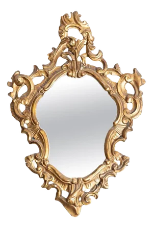 20th Century French Golden Cornucopia Mirror, 1960s