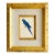 Original Hand-Painted Blue Parrot Bird Painting in a Vintage Frame For Sale