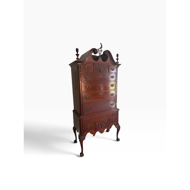 Charak Furniture Company Antique Charack Furniture Co American Chippendale Mahogany Highboy - Boston For Sale - Image 4 of 4