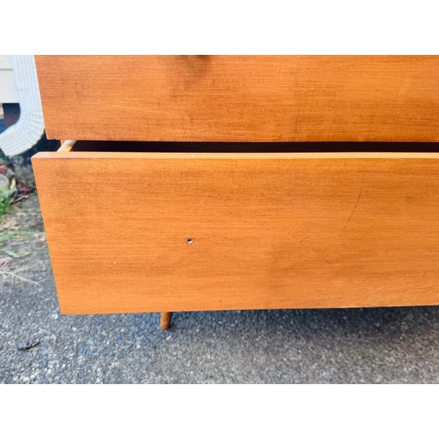 Vintage 1950s Paul McCobb Planner Group Style Maple Wood 3-Drawer Cabinets, a Pair For Sale - Image 10 of 12