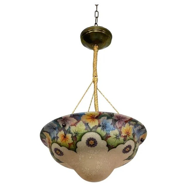 Art Nouveau Hand-Painted Glass Lamp, 1890s For Sale - Image 9 of 9