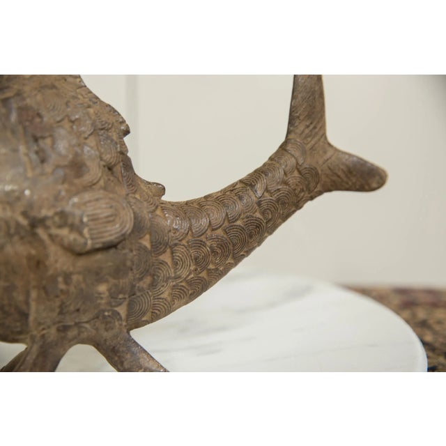 Metal Vintage African Bronze Fish For Sale - Image 7 of 8