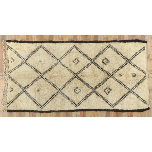Late 20th Century Vintage Moroccan Beni Ourain Rug, 06'00 X 11'11 For Sale - Image 9 of 10