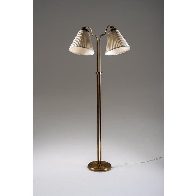 Swedish Modern Brass Floor Lamp, 1940s For Sale - Image 4 of 13