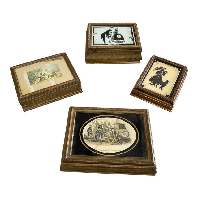 1970s French Wooden Boxes - Set of 4 For Sale