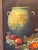 Vintage Oil on Canvas Still Life With Vessel and Fruit For Sale - Image 4 of 10