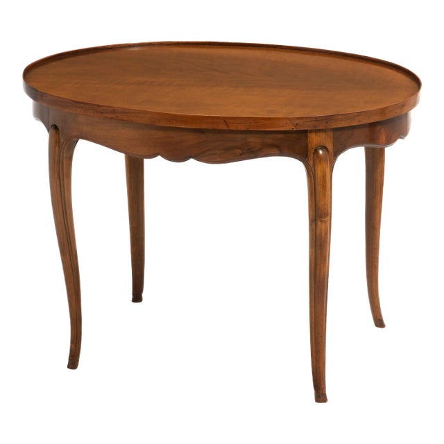 Antique French Walnut Coffee Cocktail Table Cabriole Leg Hoof Feet For Sale