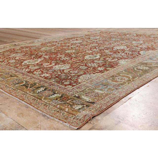 Brick Red Early 20th Century Antique Persian Mahal Rug, 09'00 X 12'05 For Sale - Image 8 of 10