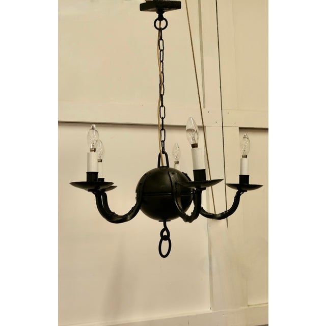 Gothic Iron and Wood Chandelier, 1920s For Sale - Image 9 of 13