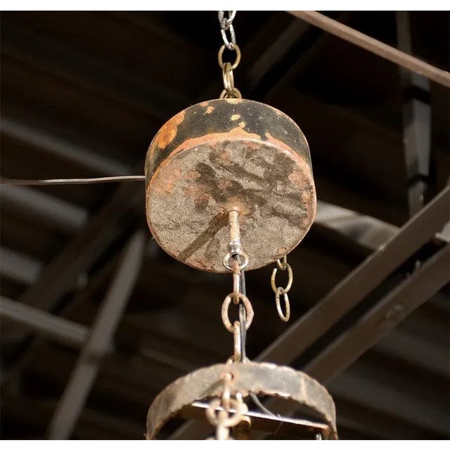 Metal 19th Century French Black Iron Chandelier With Fleur De Lis Design For Sale - Image 7 of 9