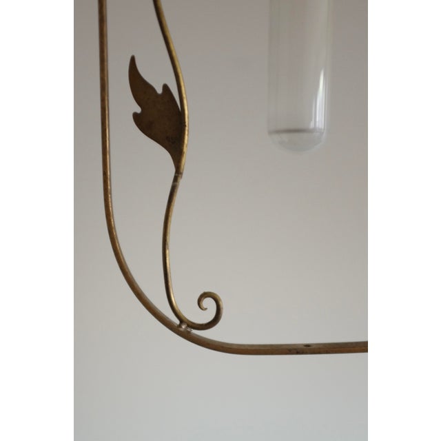 Gold 1950s Scandinavian Modern Leaf Decorated Pendant For Sale - Image 8 of 9