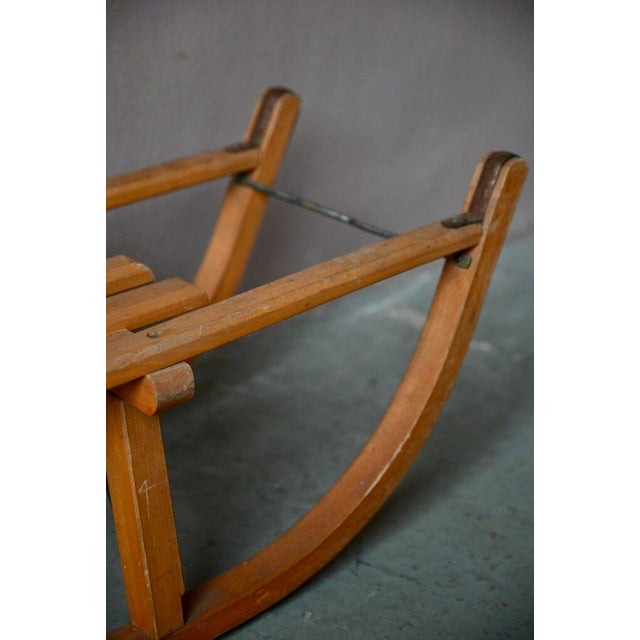 Vintage Sled in Wood and Metal from Davos For Sale - Image 6 of 10