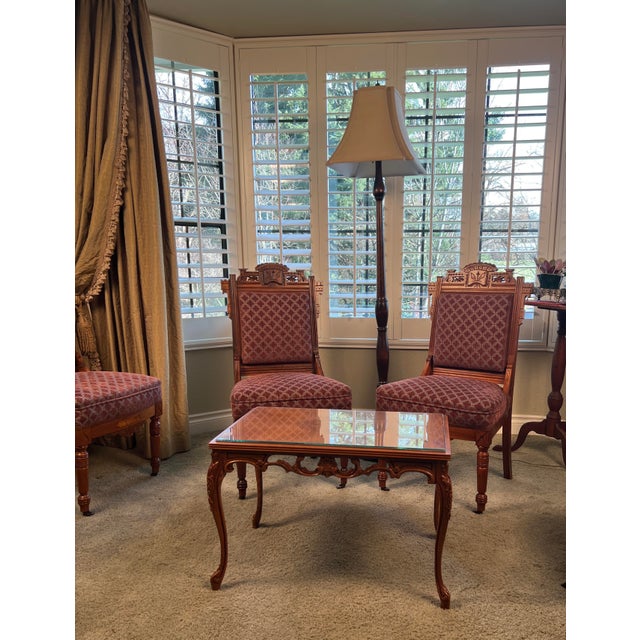 Set of Three 19th Century Eastlake Aesthetic Movement Walnut Parlor Chairs, Newly Upholstered For Sale - Image 12 of 12