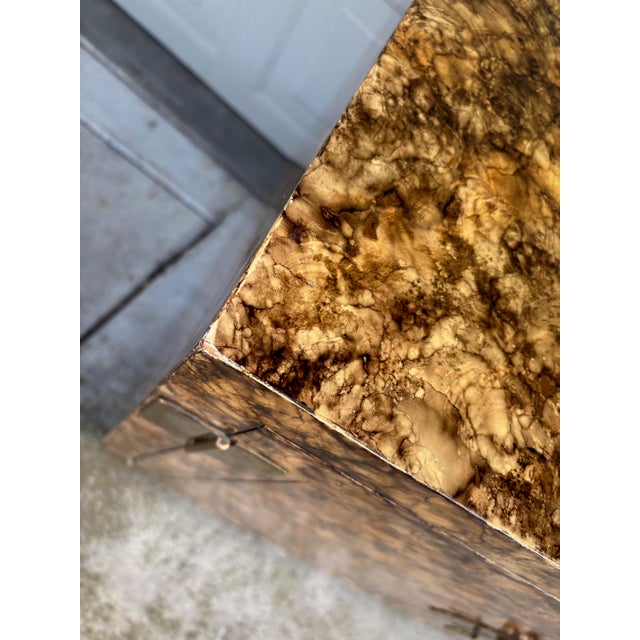 Henredon Faux Tortoise Shell Brass Cabinet Sideboard Hollywood Regency a Pair For Sale - Image 12 of 18