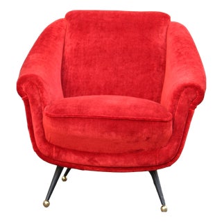Armchairs in Red Velvet from Framar, 1950s, Set of 2 For Sale
