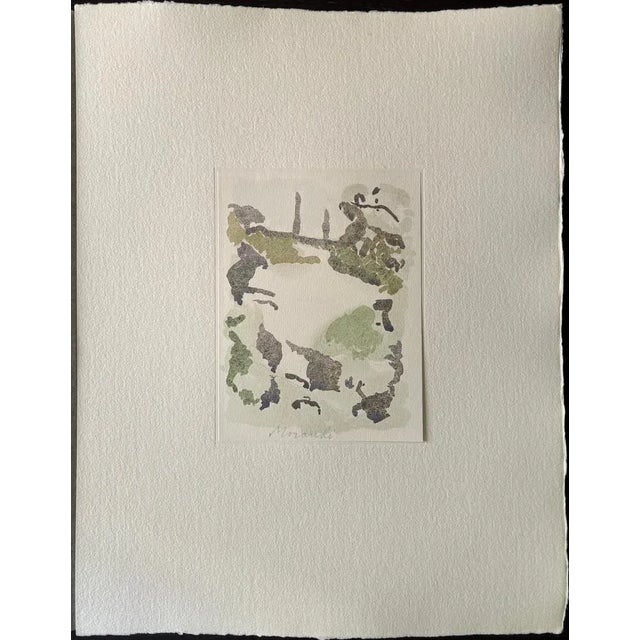 Giorgio Morandi (1890-1964) "Paesaggio" (Landscape) Colour Photo-lithograph on thick cotton handmade paper Signed in the...