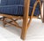 1970s Striped Blue Upholstery Bamboo Frame Mid Century Modern Sofa MINT! For Sale - Image 12 of 17