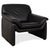 Atlanta 2-Seater Sofa and Armchair in Black Leather from Lauuser, Set of 2 For Sale - Image 5 of 18
