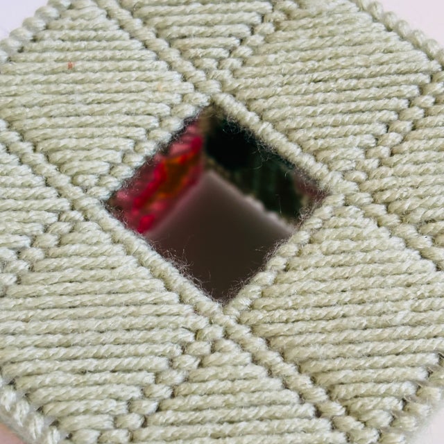 Green Vintage Crochet Hummingbird Tissue Box Cover For Sale - Image 8 of 9