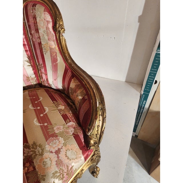 Late 18th Century Late 18th Century Louis XV Rococco Gilt Settee For Sale - Image 5 of 8