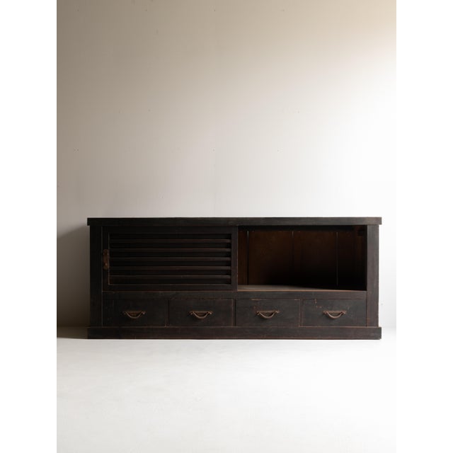 Japanese Antique Large Tansu 1860s-1900s / Sideboard Wabi Sabi For Sale - Image 4 of 18