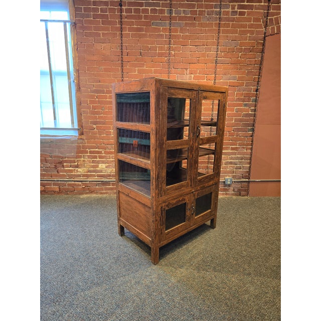 Farmhouse Rustic Reclaimed Wood Display Cabinet For Sale - Image 3 of 6