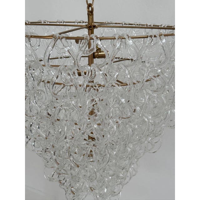 Metal Vintage Chandelier by Angelo Mangiarotti, 1980s For Sale - Image 7 of 11