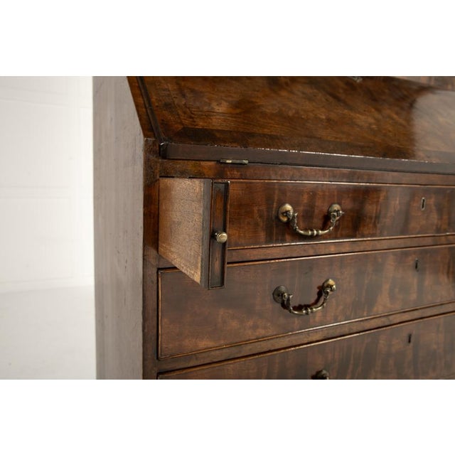 Brown Antique English Mahogany Secretaire, 1700s For Sale - Image 8 of 16