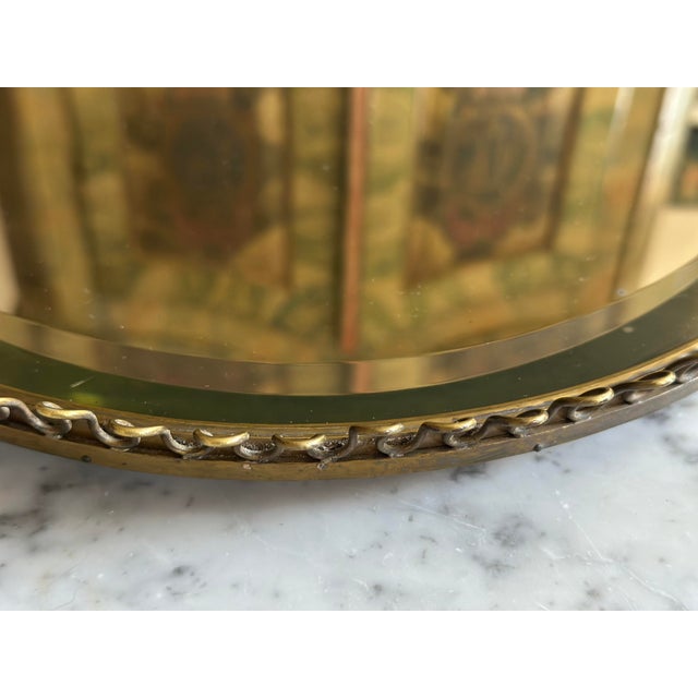 1950s Vintage Brass Mirror with Ball Feet by Josef Frank for Svenskt Tenn, 1950s For Sale - Image 5 of 17
