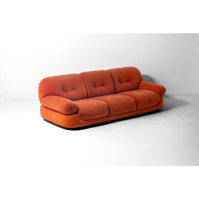 Vintage Sapporo Three-Seater Sofa in Suede by Mobil Girgi, 1970s For Sale - Image 11 of 18