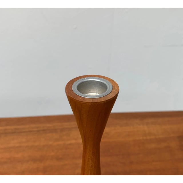 Vintage Danish Teak Candleholders, Set of 2 For Sale - Image 16 of 18