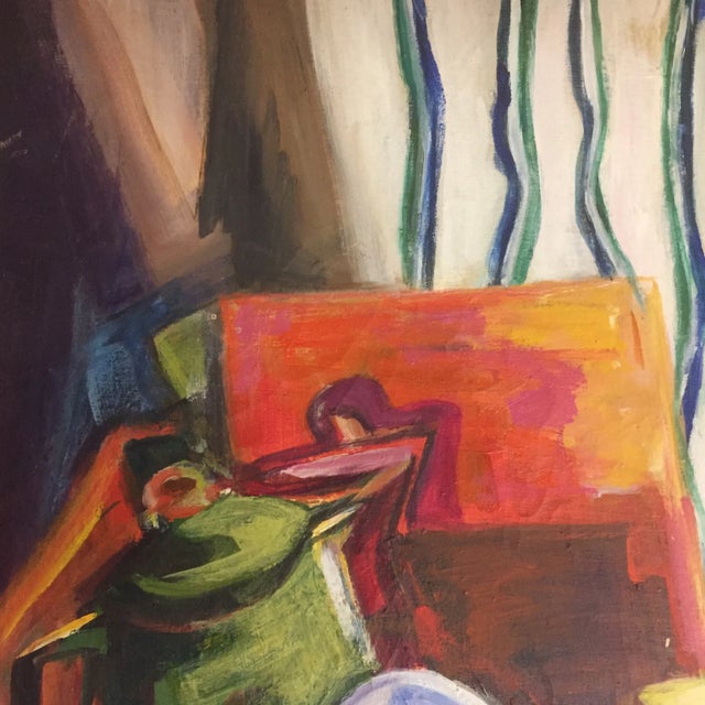 Original Vintage Modernist Still Life Painting For Sale - Image 4 of 7