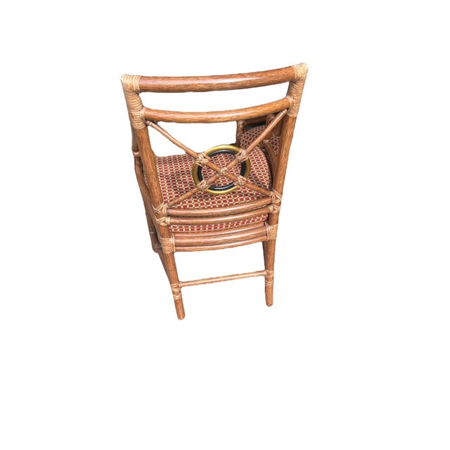 Set of 5 Early 21st Century McGuire Rattan Black and Gold Target Dining