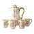 18th Century Limoges Pink Floral Chocolate Pot With Four Matching Cups - Set of 5 For Sale