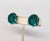 Mid-Century Modern Vintage 1950s Signed Crown Trifari Round Flawed Faux-Emerald Clip Earrings-2 Pieces For Sale - Image 3 of 11