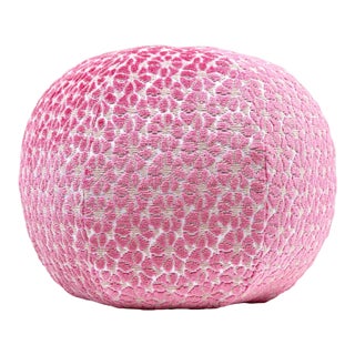 The House Of Scalamandré Petal Velvet Circle Pillow In Pinks For Sale