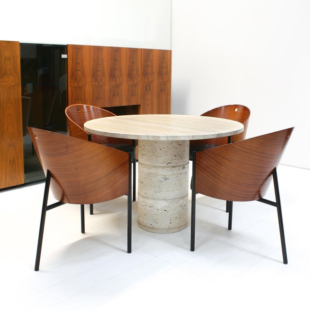 This minimal dining table was designed by Angelo Mangiarotti for Up & Up, Italy. Created in the 1970s from solid...