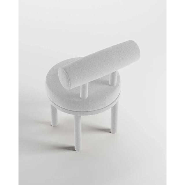 Collector Moca Chair in Boucle White Blue by Studio Rig For Sale - Image 4 of 5