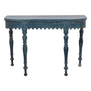 Small English Bow End Console Table For Sale