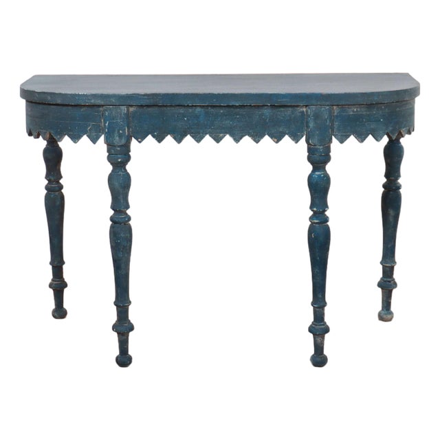Small English Bow End Console Table For Sale
