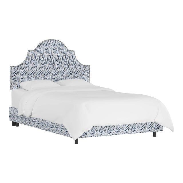 Halsted Bed in Blue Snake Skin, Queen For Sale
