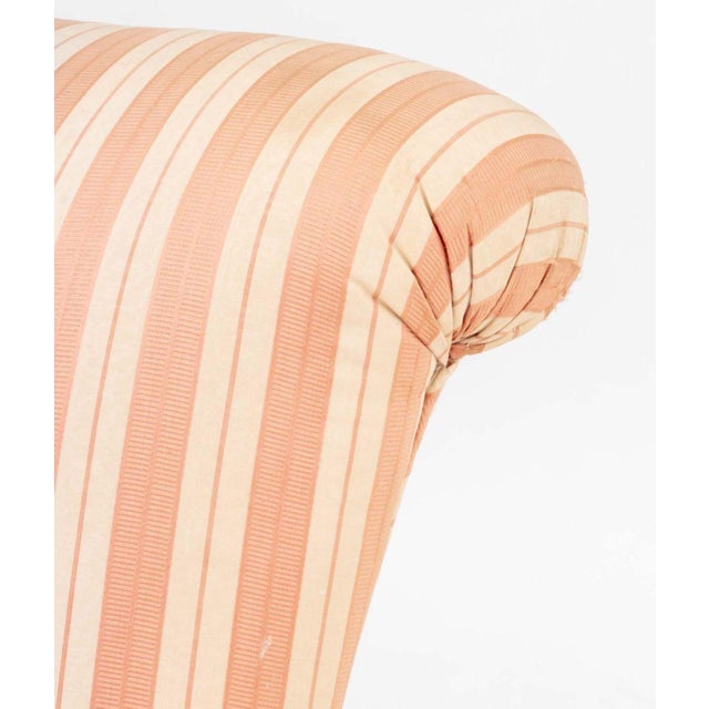 Pink Striped Silk Upholstered Slipper Chair For Sale In New York - Image 6 of 8
