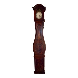 Antique French Provincial Longcase Clock With Burl Veneer — 8 Feet Tall — Rancho Santa Fe, Ca For Sale