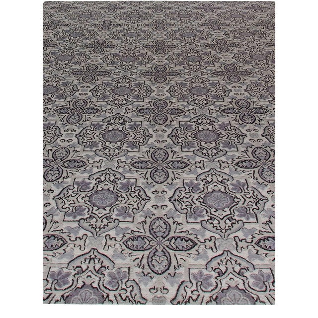 Contemporary European Inspired Tibetan Handmade Wool Rug by Doris Leslie Blau For Sale - Image 4 of 7