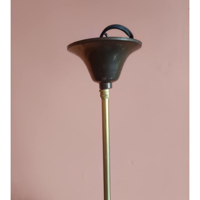 Large Vintage Glass Cylinder Pendant Light, 1950s For Sale - Image 11 of 12