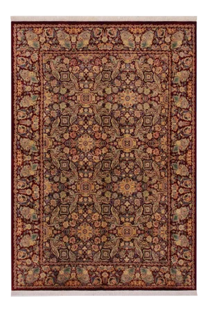 1990s Art Nouveau Doop Heritage Red/Gray Wool Rug - 6'2 X 9'2