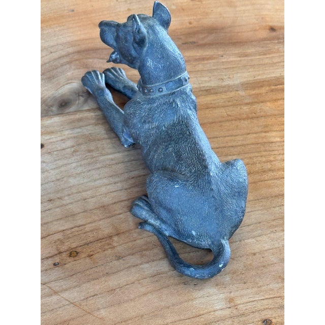 Metal 19th Century Austrian Bronze Recumbent Dog With Studded Collar For Sale - Image 7 of 8