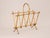 Mid-Century Modern Mid 20th Century Faux Bamboo Gold Iron Magazine Rack For Sale - Image 3 of 7