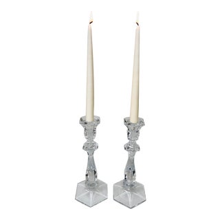 Vintage Crystal Candlesticks - a Pair For Sale