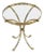 Mid-Century Modern Brass and Glass Round Gueridon Center Table For Sale